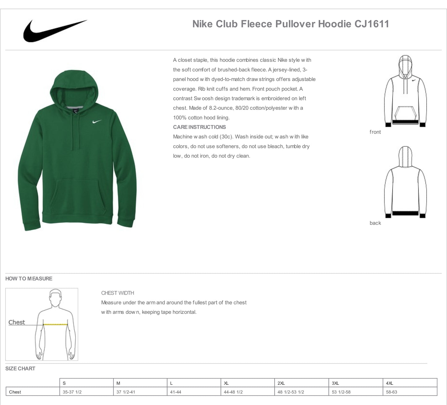 2025 State Champs - Nike Fleece Pullover Hoodie - FRONT AND BACK DESIGN