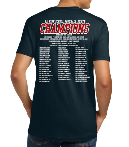 2025 State Champs - NLA 100% Cotton Tee - FRONT AND BACK DESIGN