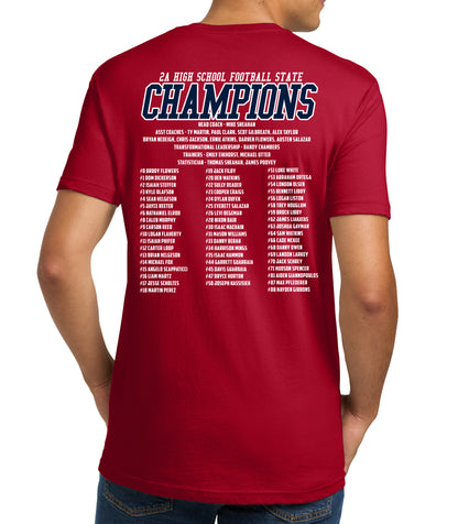 2025 State Champs - NLA 100% Cotton Tee - FRONT AND BACK DESIGN