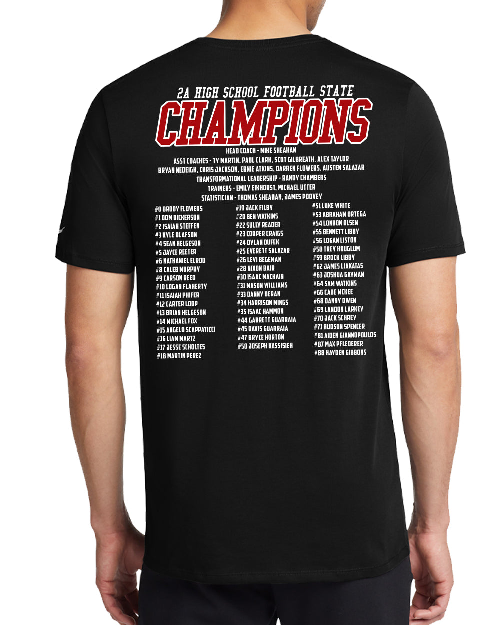 2025 State Champs - Nike Cotton/Poly Blend Tee - FRONT AND BACK DESIGN