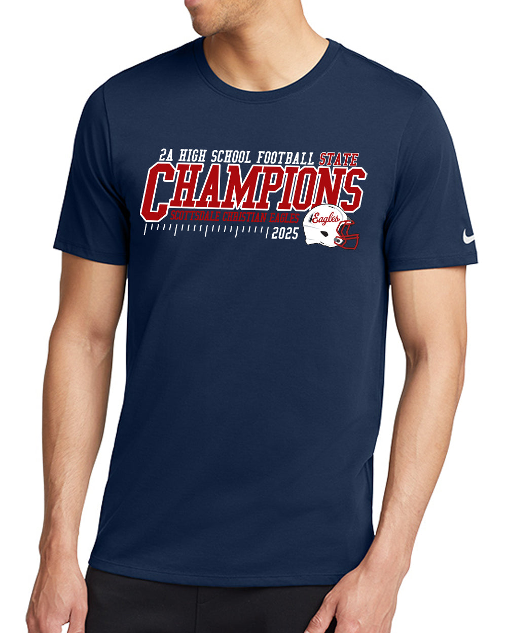 2025 State Champs - Nike Cotton/Poly Blend Tee - FRONT AND BACK DESIGN