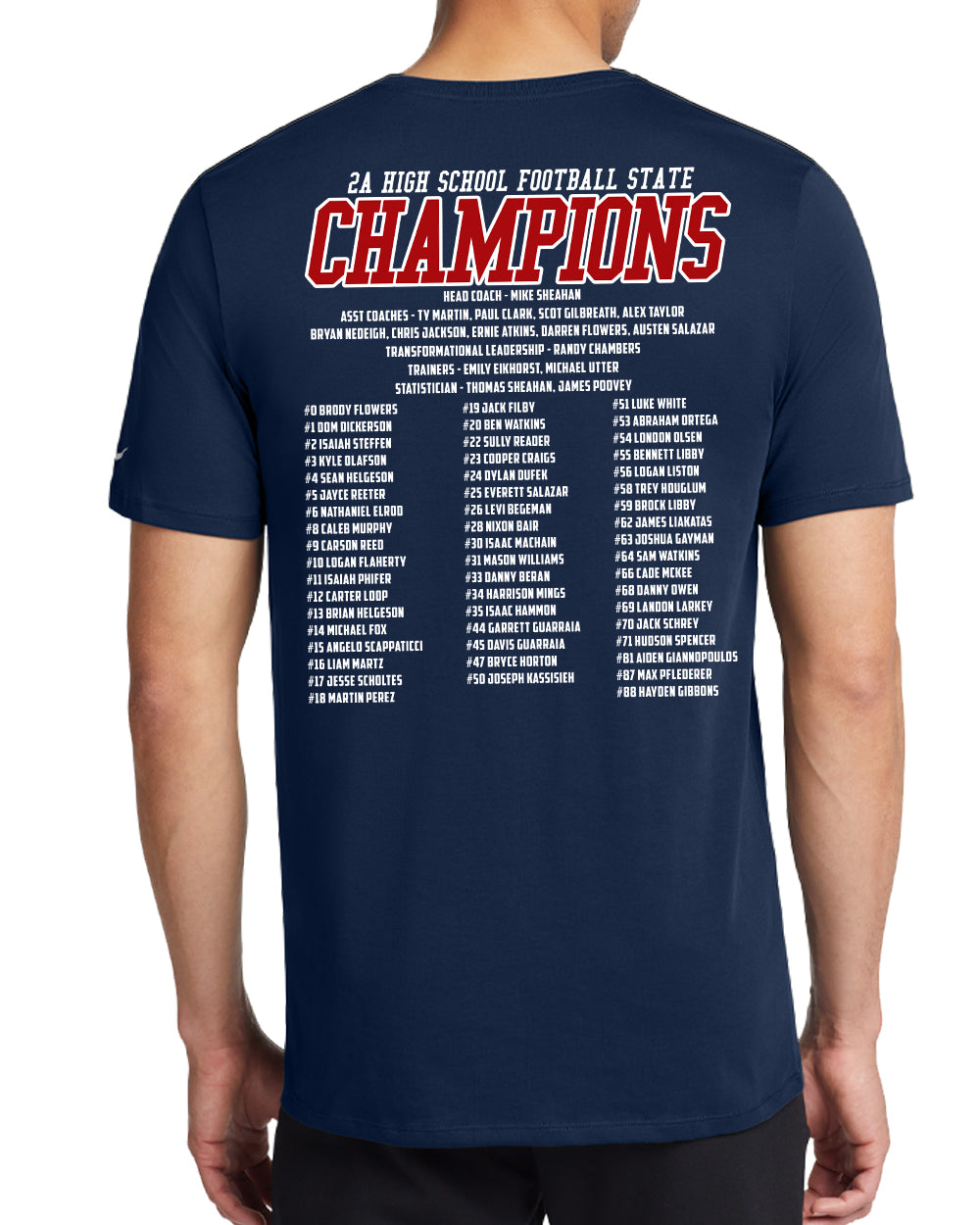 2025 State Champs - Nike Cotton/Poly Blend Tee - FRONT AND BACK DESIGN