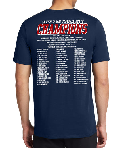 2025 State Champs - Nike Cotton/Poly Blend Tee - FRONT AND BACK DESIGN