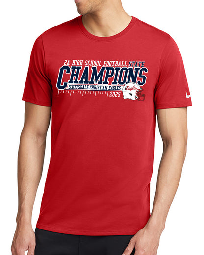 2025 State Champs - Nike Cotton/Poly Blend Tee - FRONT AND BACK DESIGN
