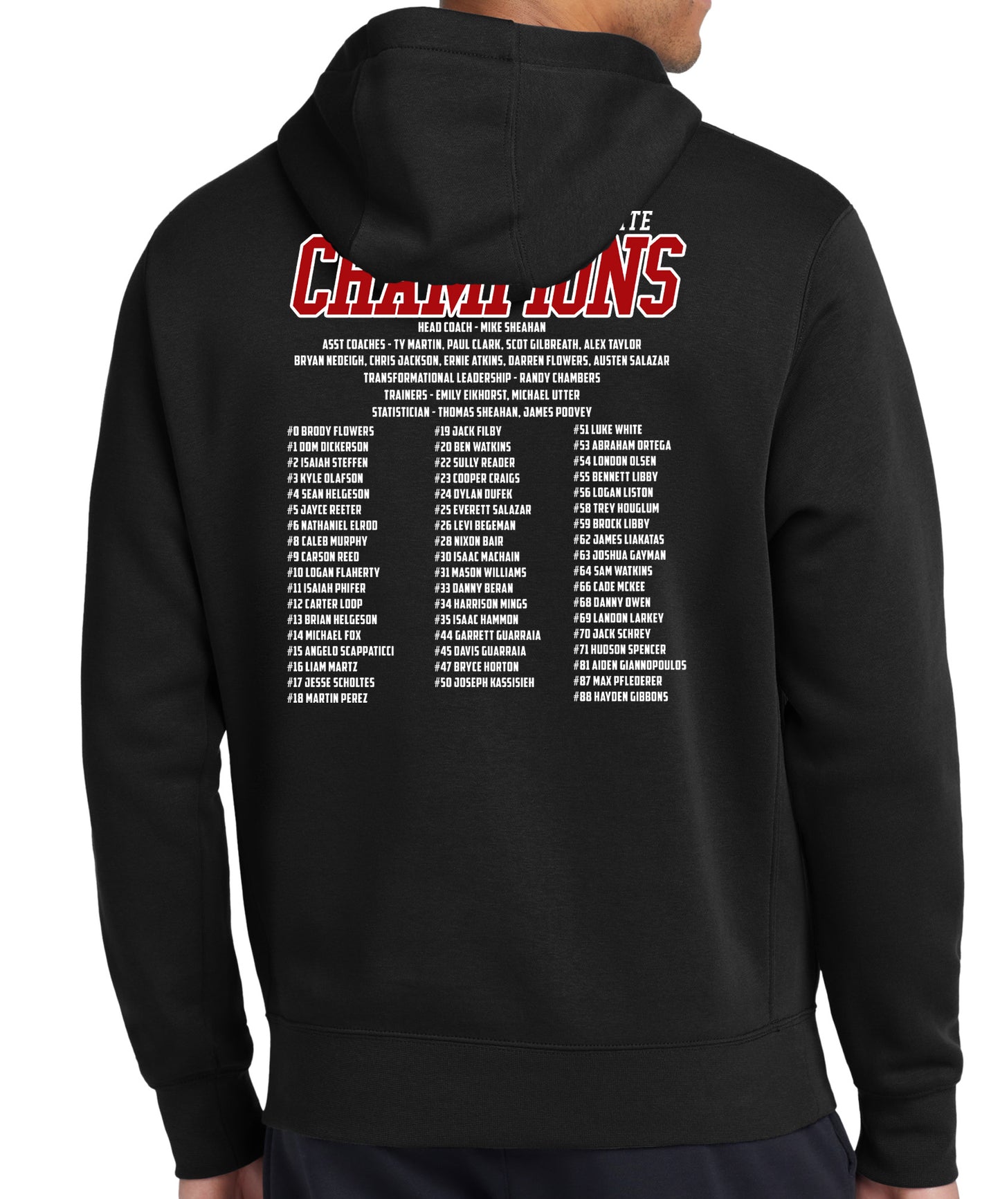 2025 State Champs - Nike Fleece Pullover Hoodie - FRONT AND BACK DESIGN