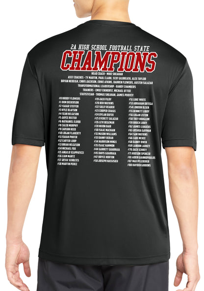 2025 State Champs - Sport-Tek Dri-Fit Tee - FRONT AND BACK DESIGN