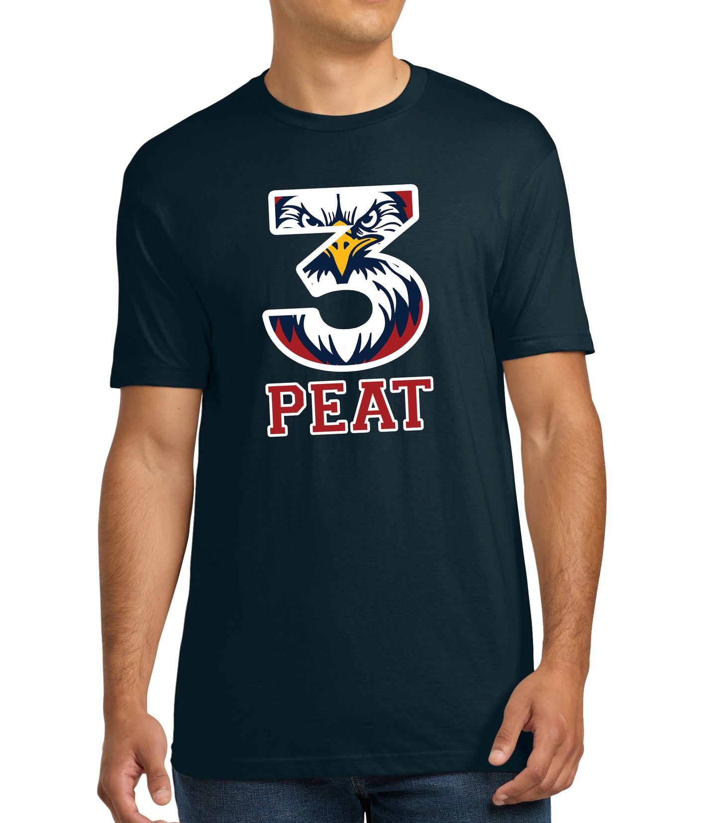 3-PEAT State Champs - NLA 100% Cotton Tee - FRONT DESIGN ONLY