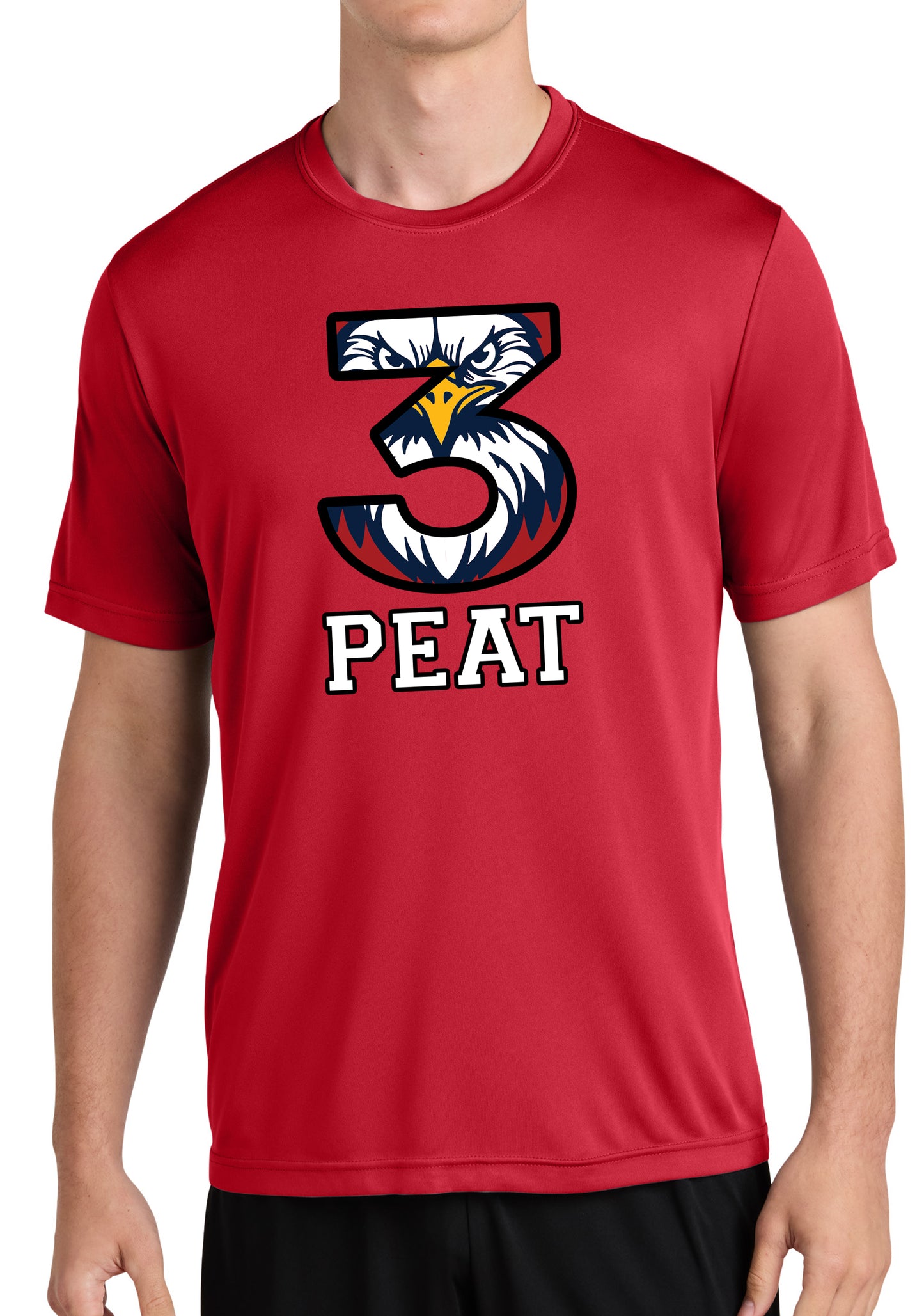 3-PEAT State Champs - Sport-Tek Dri-Fit Tee - FRONT DESIGN ONLY