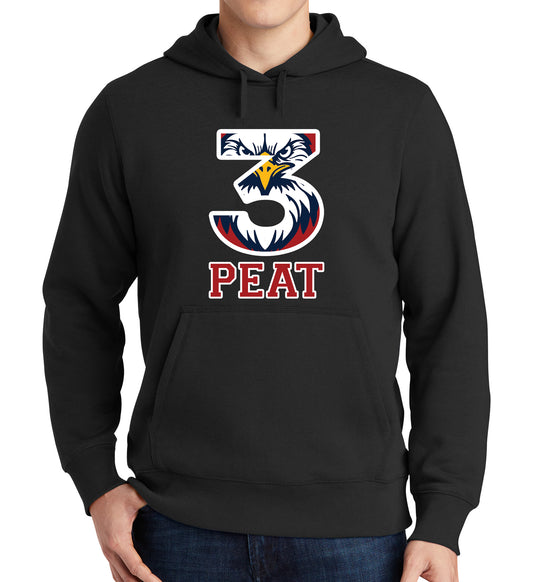3-PEAT State Champs - Sport-Tek Fleece Hoodie - FRONT DESIGN ONLY