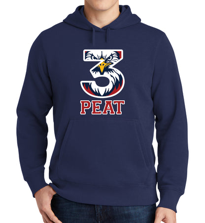 3-PEAT State Champs - Sport-Tek Fleece Hoodie - FRONT DESIGN ONLY