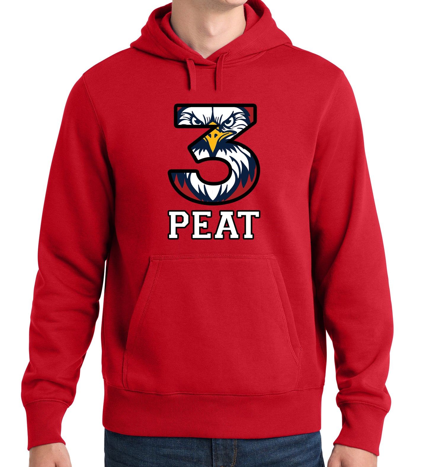 3-PEAT State Champs - Sport-Tek Fleece Hoodie - FRONT DESIGN ONLY