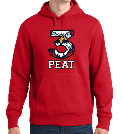 3-PEAT State Champs - Sport-Tek Fleece Hoodie - FRONT DESIGN ONLY