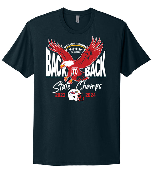 2024 BACK to BACK State Champs - NLA 100% Cotton Tee - FRONT DESIGN ONLY
