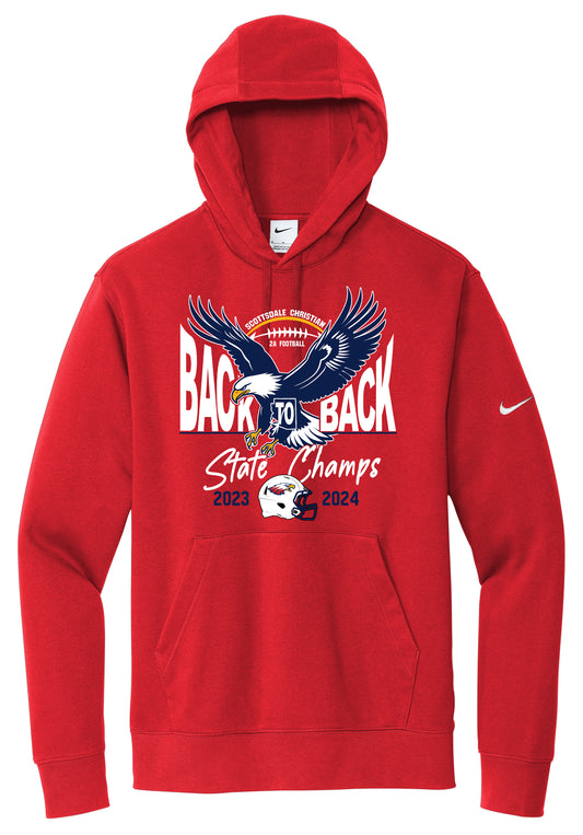 2024 BACK to BACK State Champs - Nike Fleece Pullover Hoodie - FRONT DESIGN ONLY