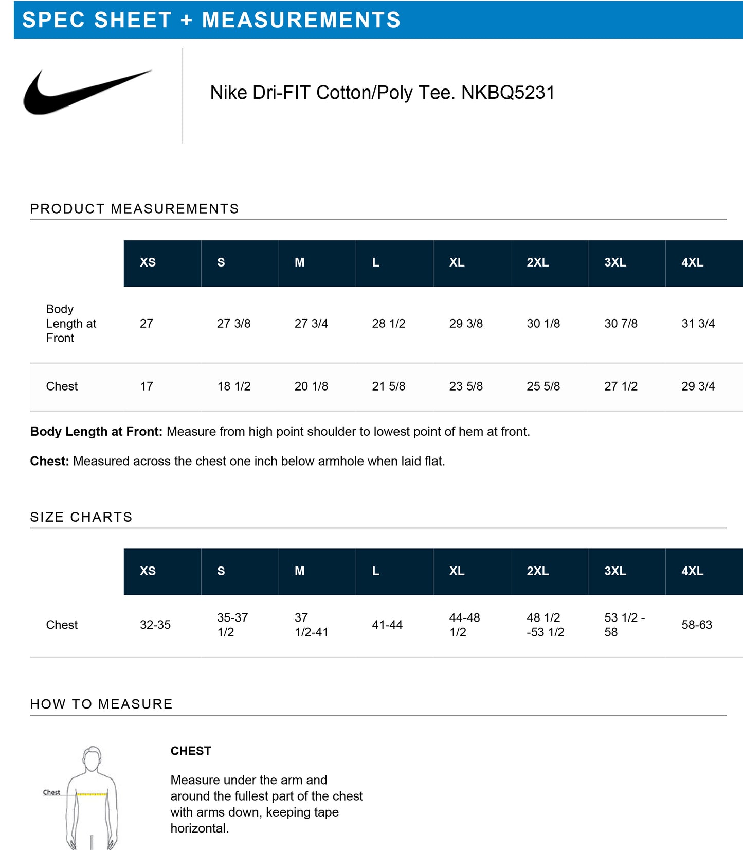 Back2Back2Back State Champs - Nike Cotton/Poly Blend Tee - FRONT DESIGN ONLY